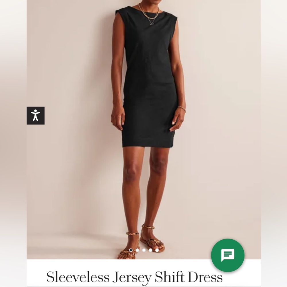 NWT BODEN Sleeveless Jersey Shirtdress, Black, sz US10L/UK14L